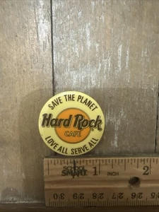 Hard Rock Cafe Vintage Save The Planet Love All Serve All Pin Pinback Button - Picture 1 of 2