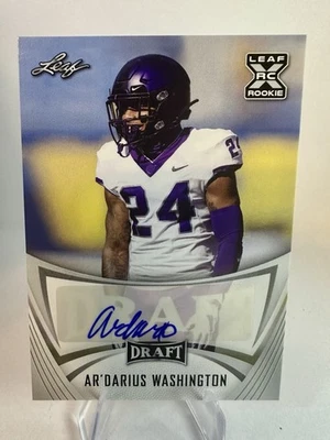 2021 Leaf Draft - Autographs Ar’Darius Washington #BA-ADW (AU, RC) - Image 1 of 2