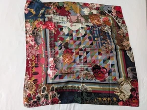 Lorenzo Vittani Silk Twill Patterned Scarf 86cm X86cm Approx - Picture 1 of 12