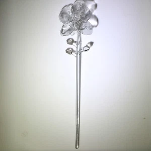 Cristal Waterford: flor de vidrio de orquídea de fleurología, 14,75" | Nuevo en caja - Imagen 1 de 2