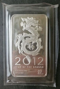 Silberbarren Jahr des Drachen 2012 10 oz in Kunststoff - Bild 1 von 2