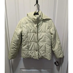 Rothschild Girl's Puffer Jacket Winter Hooded Full Zip Green Size M 10/12 - Picture 1 of 6