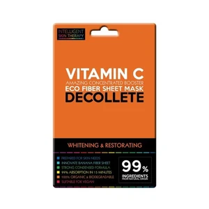 Vitamin C Decollete Sheet Mask Biodegradable Vegan Natural EU Made Pack of 3 - Picture 1 of 7