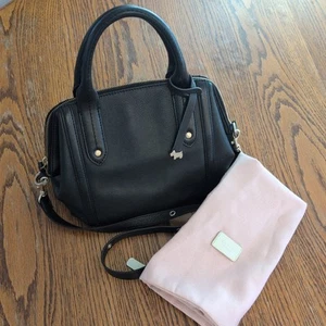Radley London black Pebble Leather Crossbody Bag double handle dog boho - Picture 1 of 21