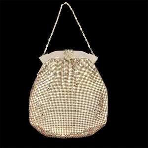 Vintage Whiting und Davis Tasche besondere Anlässe Silber Netz Strass Akzent - Bild 1 von 3