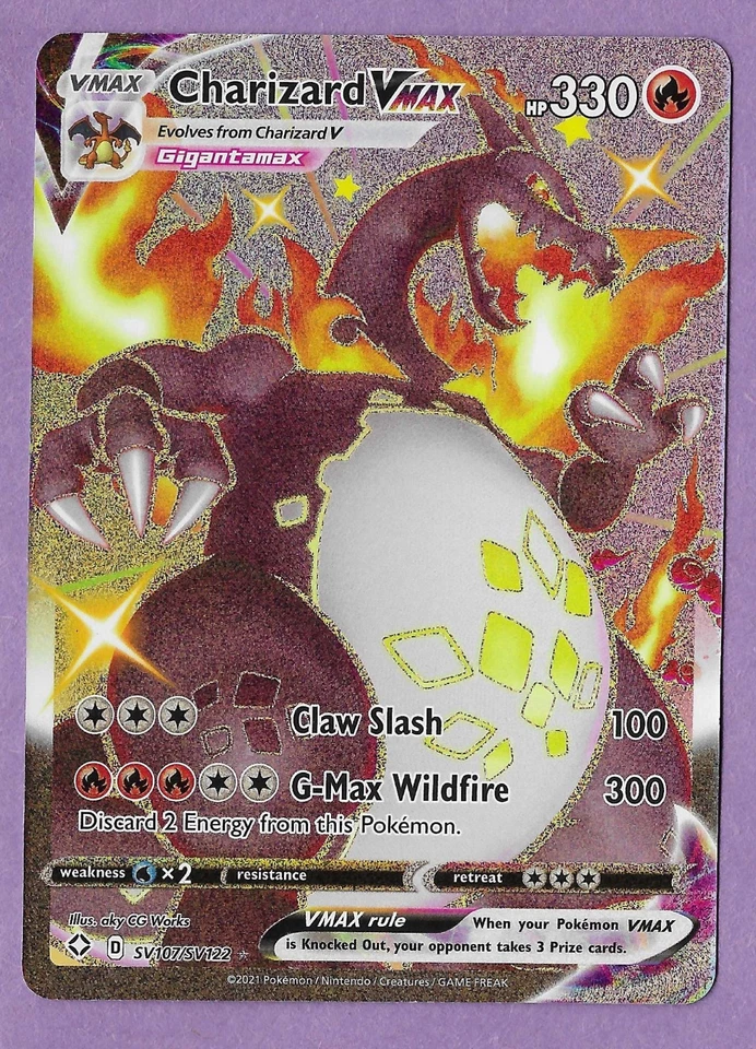 Pokémon TCG Charizard VMAX Shining Fates SV107/SV122 Holo Card NM-MT - Image 1 of 2