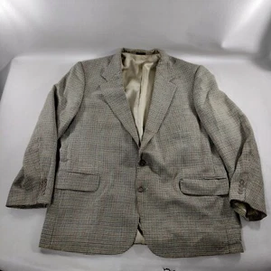 Oscar de la Renta grau Seide Hahnentritt Blazer Jacke Herren Größe 46R - Bild 1 von 11