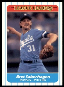 Bret Saberhagen 1986 Fleer League Leaders Card #37 Kansas City Royals - Picture 1 of 2