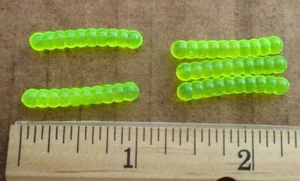 50ct Clear CHARTREUSE 1"TROUT WORMS Lures CRAPPIE Baits Bream Panfish Perch Shad - Picture 1 of 3