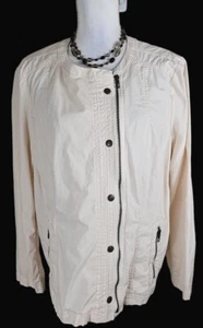 Chico's~Woman Size 3 ( 16/XL)~ Light Pink Cotton Blend Long Sleeve Jacket Zip-Up - Picture 1 of 12