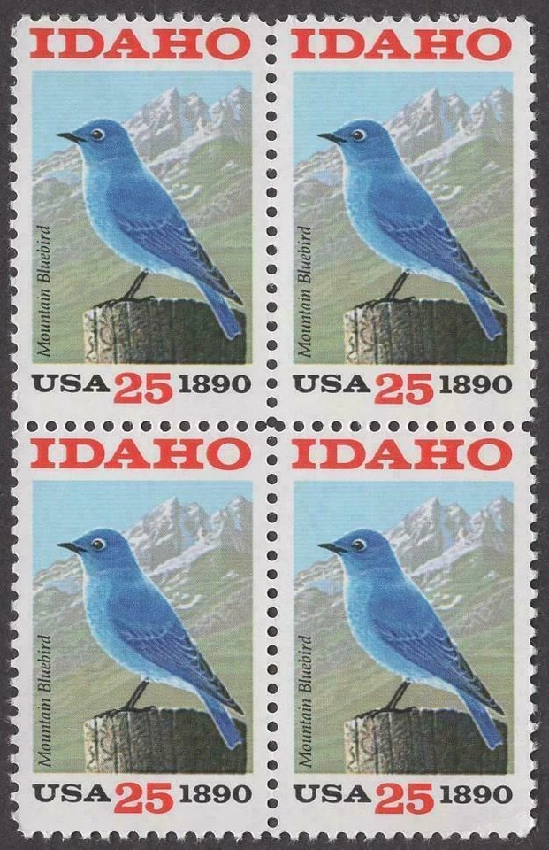 Scott#: 2439 - Idaho Statehood 25¢ 1990 ABNC Perf 11 Block of Four MNHOG - Image 1 of 1
