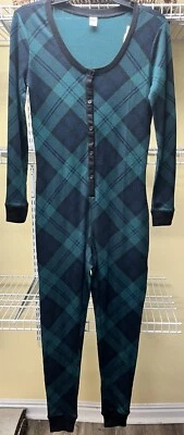 Pijama térmico de una pieza a cuadros Buffalo verde marino/azul antiguo para mujer talla X-pequeño nuevo Foto 1 de 4