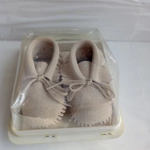 babyschuhe Gr. 1 Leder weiß Vintage - Bild 1 von 8