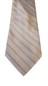 NWT Calvin Klein Neck Tie Mens Luxury Gray Striped 100% Silk Business Church - Picture 1 of 14