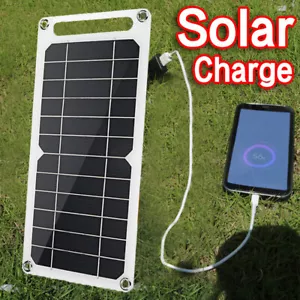 10W 5V Portable USB Solar Panel Power Bank Outdoor Camping Hiking Phone Charger - Picture 1 of 13
