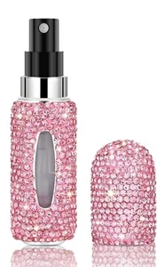 Set of 2 Perfume Spray Bottles Purse Size Travel 5 ml 0.17oz PINK Bling NEW - Picture 1 of 7