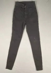 American Eagle Jean Womens 2 Long Black Curvy Hi-Rise Jegging Distressed Denim * - Picture 1 of 10