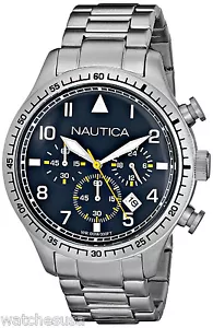 Nautica N18713G Dive Blue Dial Stainless Steel Chronograph Men's Watch - Picture 1 of 1