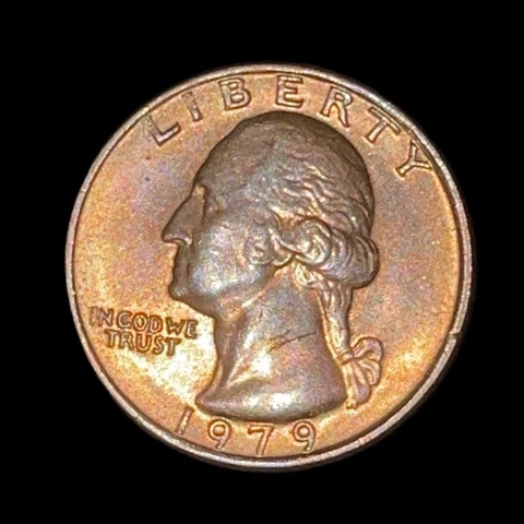 1979-P 25c Washington Quarter Obv Missing Clad Layer Item MS Contender! ERROR! Cover