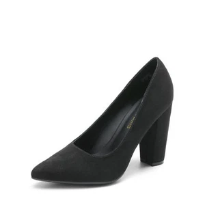 Women Pumps High Chunky Block Heels Pointed Toe Wedding Party Work Dress Pumps - Picture 1 of 15