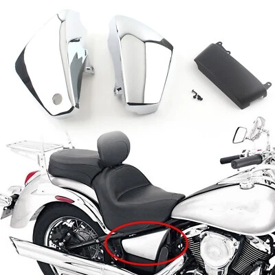 Tampa lateral de bateria cromada clássica personalizada Kawasaki Vulcan 900 VN900 2006-2020 - Imagem 1 de 4