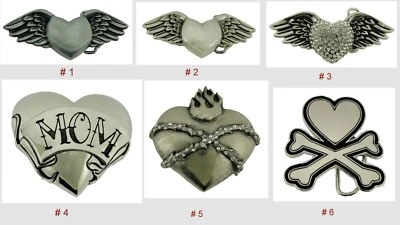 Пряжка для ремня в виде сердца Sacred Wild at Heart блестящая корона череп ковбойка женское родео  - Изображение 1 из 4