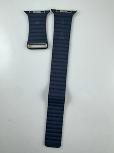 Oryginalny skórzany pasek pętelkowy Apple Watch 44MM 45MM 46MM 49MM Diver niebieski średni M - Zdjęcie 1 z 15