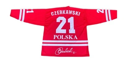 Camiseta CZERKAWSKI MARIUSZ, POLAND HOCKEY, nova/etiqueta, tamanho ADULTO grande, NÚMERO 21 - Imagem 1 de 3