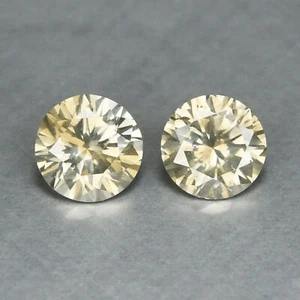 0.25 Cts 2 Pc Untreated Diamond Sparkling Yellow Gray 100% Natural Loose Diamond - Picture 1 of 3