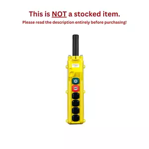 CONDUCTIX 80 SERIES - 6-BUTTON PENDANT, 4 SINGLE-SPEED & MOMENTARY ON/OFF - Picture 1 of 4