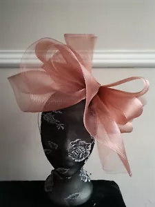 light brown fascinator millinery burlesque headband wedding hat hair piece - Picture 1 of 3
