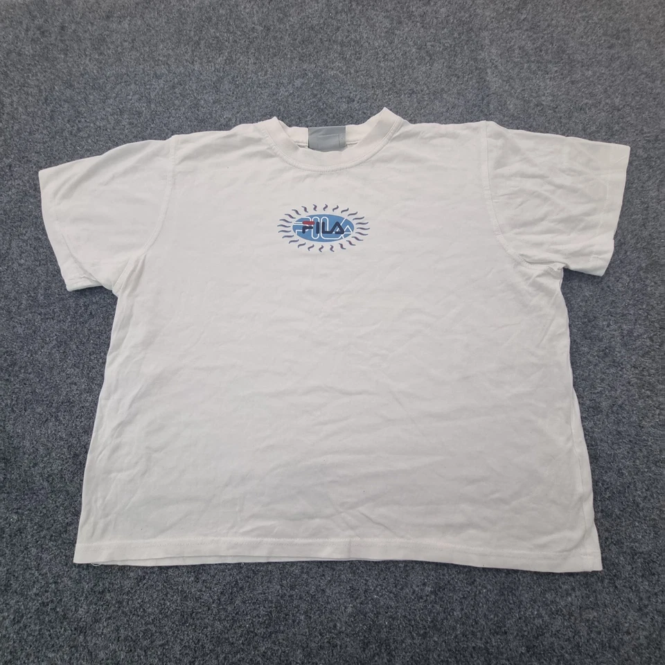 Camisa FILA Mujer XLARGE Blanca Manga Corta Deportiva Moderna Algodón Recortado Talla XL Foto 1 de 4