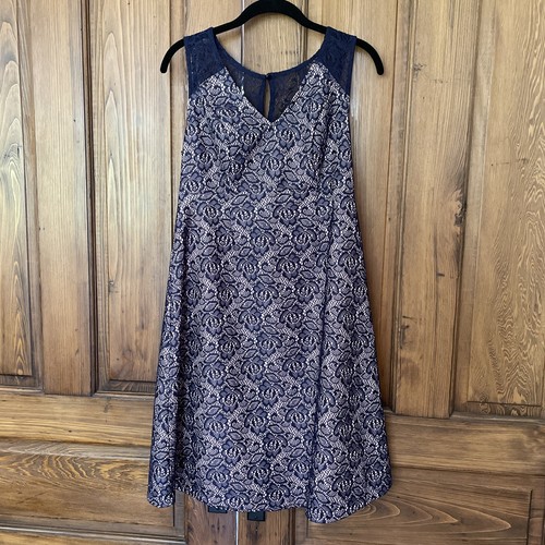 VETEMENTS Abito premaman maternità donna S blu rosa pizzo canotta scollo a V buco della serratura schiena