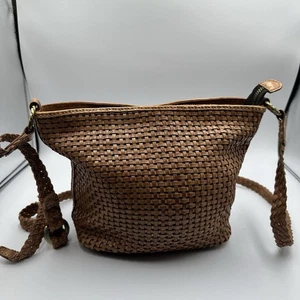 Patricia Nash Banyoles Crossbody Sand Leder Korbgeflecht Tasche - Bild 1 von 9