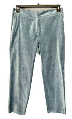 Pantalones de terciopelo para mujer J. Jill 8P azul verdoso terciopelo pierna recta tiro medio 32x29 Foto 1 de 4