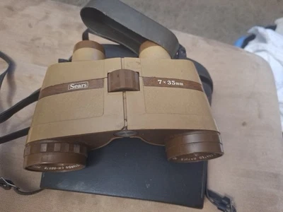 Винтажный бинокль Sears 7x35 модель 6235 525 футов на 1000 ярдов - Изображение 1 из 3