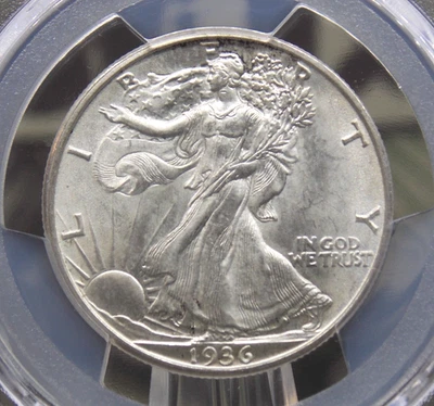 1936 "D" Walking Liberty SILVER Half Dollar 50c PCGS MS64 #091 Unc BU ECC&C, Inc - Image 1 of 4