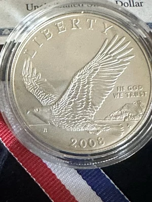 2008 Bald Eagle Commemorative Silver Dollar Uncirculated w/OGP Coin Complete - Image 1 of 3