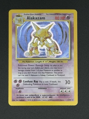 1999 Pokémon Alakazam Base Set Holo - Card 001/102 - LP - Image 1 of 4