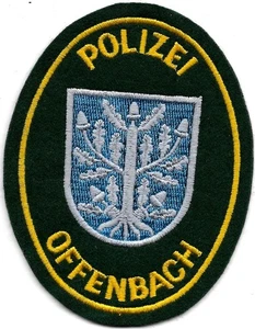 Polizei HESSEN in GOLD '60er Stadtpolizei OFFENBACH /Main Abzeichen Patch StaPo - Bild 1 von 3
