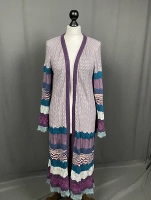 Cárdigan de punto Missoni de lana multicolor largo frente abierto para mujer ... - Imagen 1 de 4