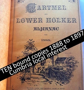 1888-1897 Cartmel & Lower Holker Almanac Flookburgh Furness Cumbria book - Imagen 1 de 19