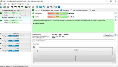 Toshiba MK8052GSX 80GB SATA 2.5" HDD Hard Drive PS3 Xbox 360 Laptops 100% Health - Image 1 of 4
