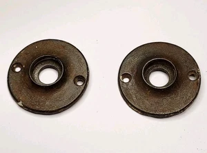Antique Vintage Cast Iron Door Knob Rosette Set Of 2 Door Hardware Estate Find B - Picture 1 of 6