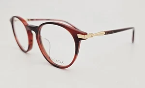 Escada Eyeglasses NEW Vesa 86F Color 0GG3 Red Brown Gold Round Size 49 Titanium - Picture 1 of 6