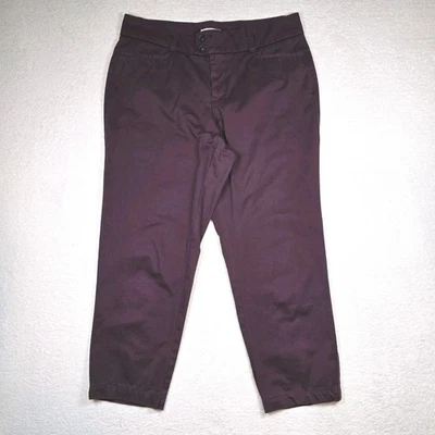Levis Dockers Women's 10 Petite Ankle Pants Burgundy Flat Front Casual Career - Image 1 of 4
