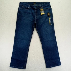 Lee Regular Fit Bootcut Jeans Mens 40x30 Blue Stretch Denim Dark Wash New - Picture 1 of 9