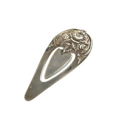 复古 S. Kirk & Sons 925 纯银花卉书签 8.6 克 — 第 1/4 张图片