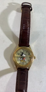 Womens “vintage mickey mouse” watch with brown band disney classic No Battery - Picture 1 of 8