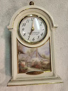 2004 PORZELLAN THOMAS KINKADE MANTEL REGAL UHR SWEETHEART COTTAGE GOLD VERKLEIDUNG EC - Bild 1 von 4